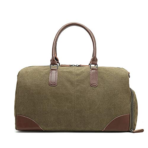 Zhengowen BA Bolsa de Viaje Bolso de Lona Bolso de Mano Impermeable Bolso Deportivo Tote Deportes Bolso de Hombro de Gran tamaño Bolsas de Viaje (Color : Verde, Size : 47x20x29cm)