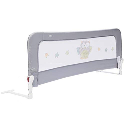 ZOPA Barrera para la cama MONNA barrera de cama barandilla seguridad de cama niño (Griffin Grey)