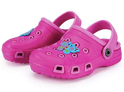 Zuecos Unisex Niños Verano Sandalias de Playa Respirable Antideslizante Piscina Jardín Zapatos Rosa Roja 26 EU=Etiqueta 27