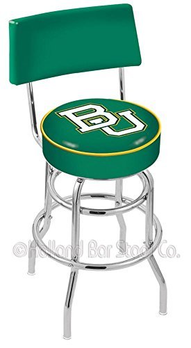 25 L7C4 - Chrome Double Ring Baylor Swivel Bar Stool with a Back by Holland Bar Stool Company by Holland Bar Stool