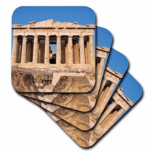 3dRose cst_81844_2 Parthenon, Ancient Architecture, AcropoLIs, Atenas, Grecia EU12 PRI0104 Prisma - Posavasos blandos (8 unidades)