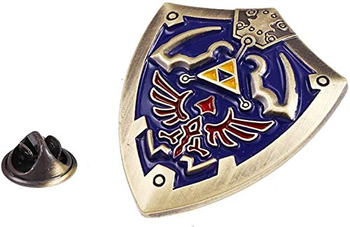 Abanico de anime, regalo de anime, regalos de cosplay, Zelda Pin SRTH-4624- Hylian Shield Pin - Zelda Broche - Escudo Hylian, azul, tamaño 1.5