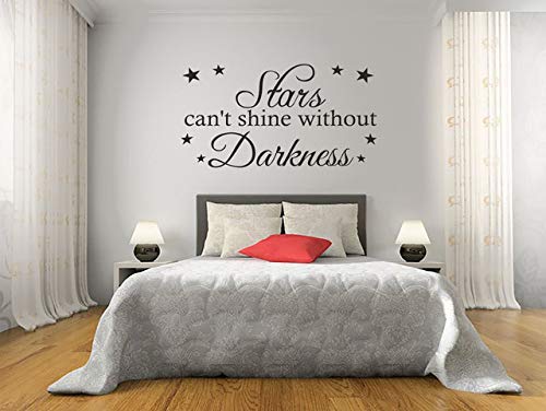 Adhesivo decorativo para pared con cita inspiradora de estrellas no existe, vinilo, Rosa, Medium - 57cm wide x 30cm wide