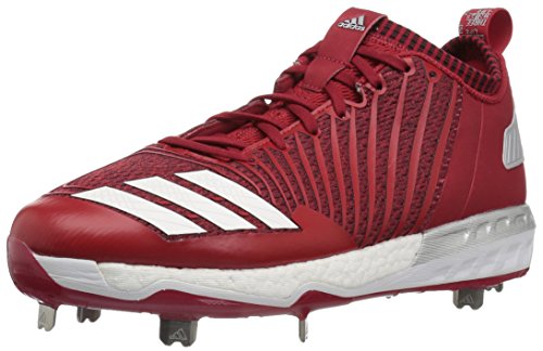 adidas Men's Freak X Carbon Mid Baseball Shoe, Power RED/White/Metallic Silver, 8 Medium US