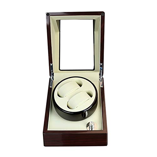 AFYH Cajas giratorias para Relojes, Automático Watch Winder Cajas 2 + 0 enrollador Madera, Motor japonés silencioso, Caja de presentación con Doble rotación de Relojes para Relojes mecánicos