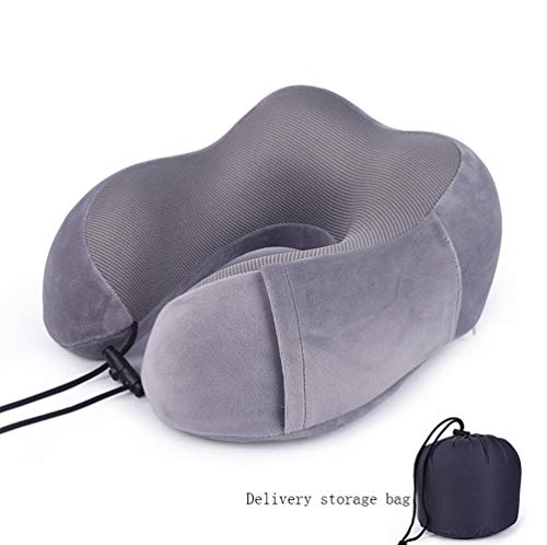 Algodón Memoria Transpirable Almohada Cervical Artefacto Siesta de la Oficina Liso para Dormir Diseño Hueco Adecuado para Apoyar la Parte Posterior la Almohada,003,27 * 27 * 14cm