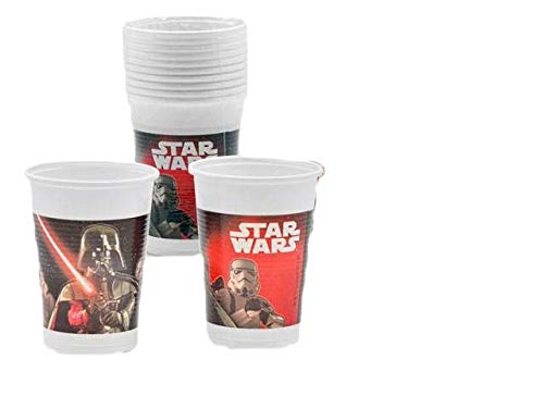 ALMACENESADAN 2283; Pack 20 Vasos para Fiesta o cumpleaños Disney Star Wars; Darth Vaders; Capacidad 200 ml; Producto de plástico.