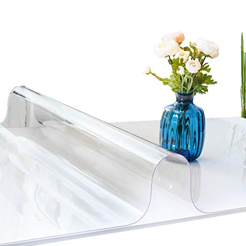 ANRO Lámina transparente lavable de 2 mm de grosor, lámina de PVC suave, redonda, diámetro de 120 cm, muchos tamaños (1000)