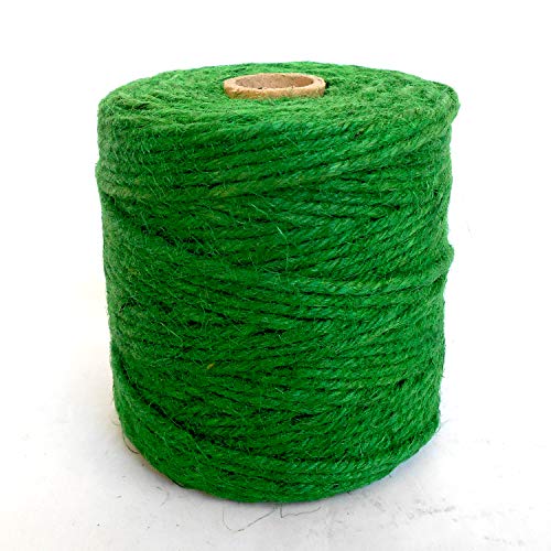 ANSIO Hilo de yute, 500 pies Cadena de yute 6 capas de 3 mm de grosor, cuerda de yute para decoración Jardín Floristería DIY Arts Bundling Crafts & Wrapping - Verde