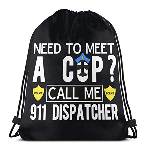 BFGTH bolsa con cordón 911 Dispatcher Drawstring Backpack Rucksack Shoulder Bags Gym Bag