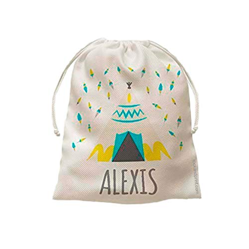 Bolsita personalizada Tipi. Bolsa merienda o muda de bebé. 20x25 cm. Elige el color del diseño. Guardería. Cole. Regalo recién nacido