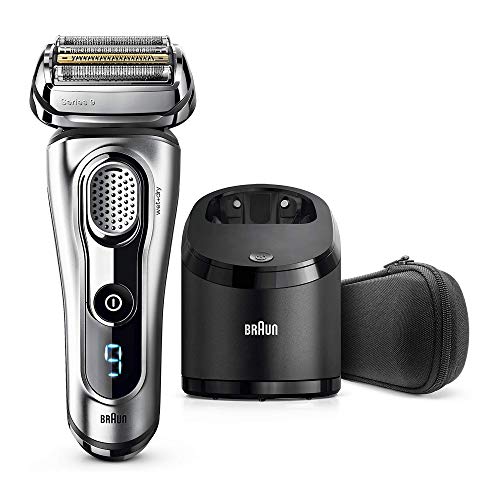 Braun Series 9 9292 cc - Afeitadora eléctrica hombre, para barba, en seco y mojado, recortadora de precisión integrada y recargable, Clean&Charge, Plata