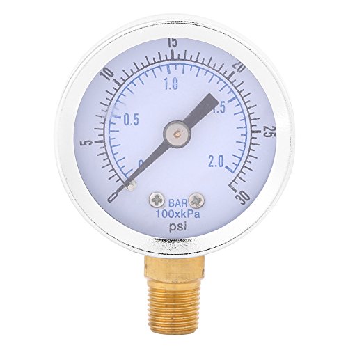 Calibrador de presión hidráulico Mini Dial para combustible de aceite de agua 0-30psi / 0-2bar Montaje inferior