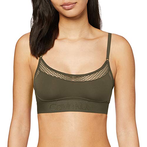Calvin Klein Unlined Bralette Parte de Arriba de Bikini, Verde (Army Dust 7gv), 36 (Talla del Fabricante: X-Small) (Pack de 2) para Mujer