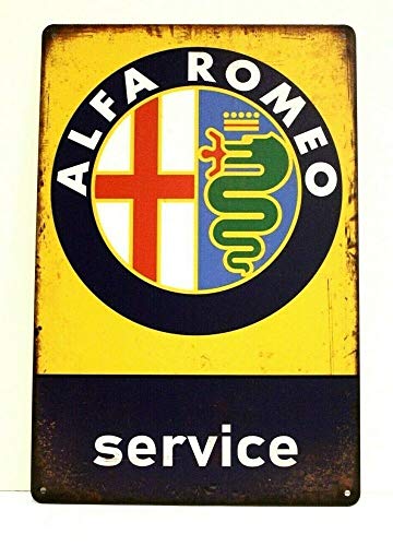 Cartel de lata con diseño de coches italianos de Alfa Romeo, estilo vintage, con diseño de hombre cueva de carreras, de 30,5 x 40,6 cm, decoración de pared para el hogar