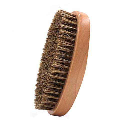 Cepillo para barba con cerdas de jabalí para hombres, hecho de madera maciza con 100% pelo de jabalí de primer corte, cerdas firmes para domar y suavizar el vello facial