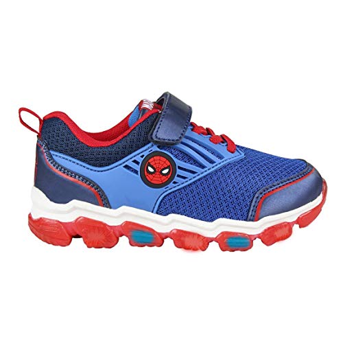 CERDÁ LIFE'S LITTLE MOMENTS Cerdá-Zapatillas Luminosas de Spiderman de Color Azul, Gris Perla, 29 EU