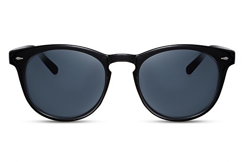 Cheapass Gafas de Sol Retro Negros Lentes Redondos Mujer Hombre