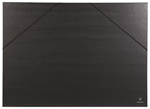 Clairefontaine Kraft Verge 44500C - Carpeta de dibujo con gomas (lomo 30 mm, interior 50 x 70 cm, exterior 52 x 72 cm), color negro