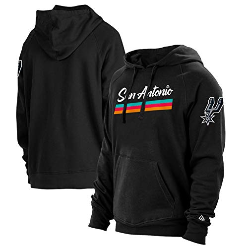 CNMDG San Antonio Spurs Temporada 2021 Manu Ginóbili Black City Edition Sudadera con capucha de baloncesto para hombre, manga larga, cómoda sudadera L