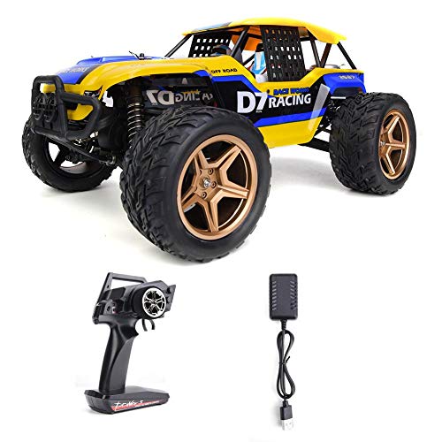 Coche de Juguete RC, 1:12 Remote Control Crawler Truck Car 12402-A RC Rock Racing Car 45KM/H Modelo Regalos de Juguete(Amarillo Azul) (4-veh)