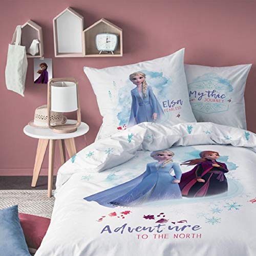 CTI Disney Frozen 2 Anna Elsa Olaf Niña Ropa de Cama 80x80 cm 135x200 CM