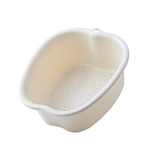 Cuenco de SPA Grande para Baño de Pies, Lavabo para Pies de Plástico Resistente Grueso para Pedicura Relajación Desintoxicación y Masaje, Remojar Tus Pies, Uñas de Pies y Tobillos (White)