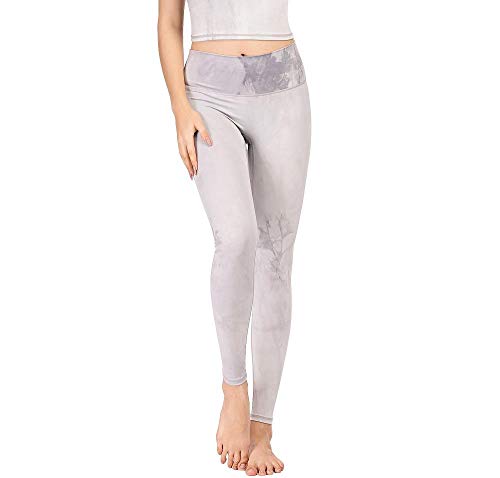 Damaioness Leggins Mujer Push up,Leggings Fitness Suaves Elásticos Cintura,Pantalones de Yoga Tie-Dye, Leggings Deportivos-Gris_M