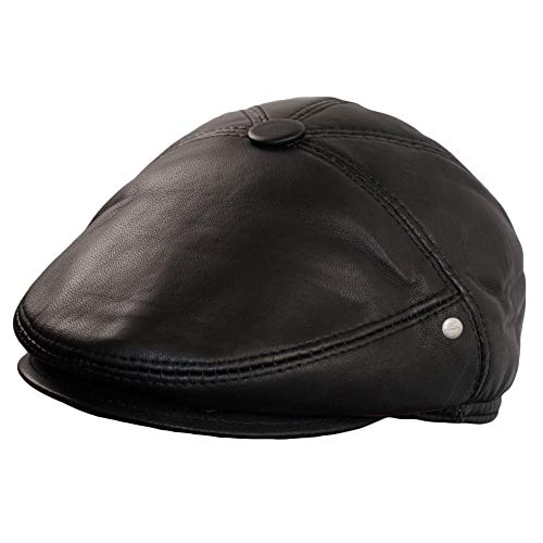 Dazoriginal Boina Cuero Casquillos Plano Gorra Piel Gatsby Sombrero Hombre Beret (L)