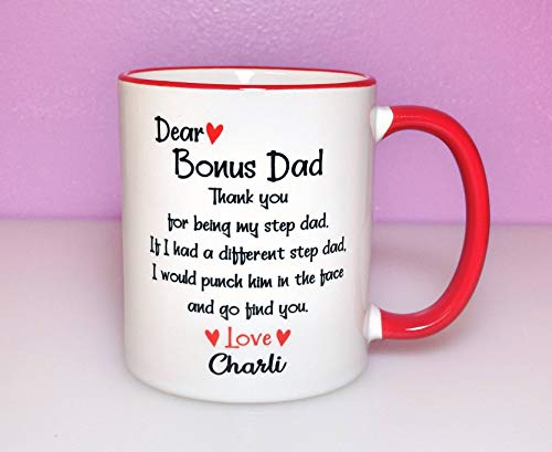 Dear Bonus Dad Mug, Step Dad Coffee Mugs, Funny Gifts For Step Dads, Funny Stepdad Gifts, Funny Mugs For Bonus Dads, Father'S Day Gifts Step Ceramic 11 Oz Travl Coffee Tea Mugs Cups