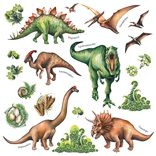 DECOWALL DS-8034 Dinosaurio en Acuarela (Pequeña) (English Ver.) Vinilo Pegatinas Decorativas Adhesiva Pared Dormitorio Saln Guardera Habitaci Infantiles Nios Bebs