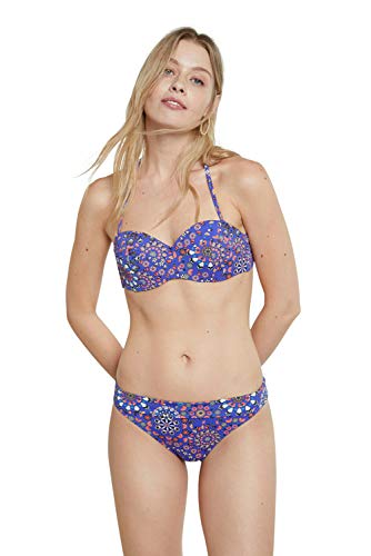 Desigual Biki_Bahamas B Parte Inferior de Bikini, Azul, XL para Mujer