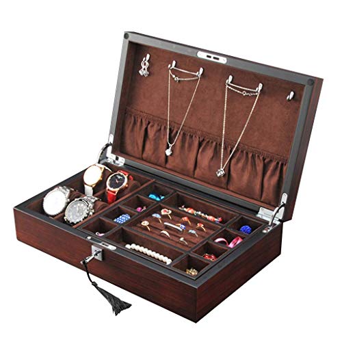 DLYDSSZZ Caja de Reloj de Madera de joyería Chino Caja con Compartimentos Caja de Reloj Collar Colección Caja de múltiples Funciones del almacenaje de la Caja como Regalo Cajas de Reloj