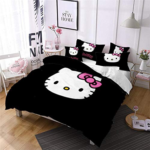 DTBDWOSY® Personaje De Anime De Dibujos Animados Ropa De Cama Infantil 220X240 Cm 3D Imprimiendo Funda Nórdica Y 2 Fundas De Almohada De Anti-Humedad, Anti-Ácaro, Suave Y Cómodo Antialérgico Cuidado