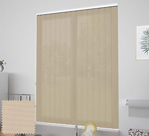 EB ESTORES BARATOS Cortina de Lamas Verticales Tecnoscreen/Bloqueo UV 70% con Transparencia. Lo ajustamos a su Medida Ancho x Alto. Color: Lino. Medidas: 265cm x 220cm