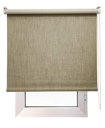 EB ESTORES BARATOS Estor Opaco TEXTILDECOR - Cierra la luz y Reduce la Temperatura. Elija su Medida de Ancho X Alto APROXIMADA Y SE LA AJUSTAMOS A SU Medida. Color: Arena. Medidas: 70cm x 260cm