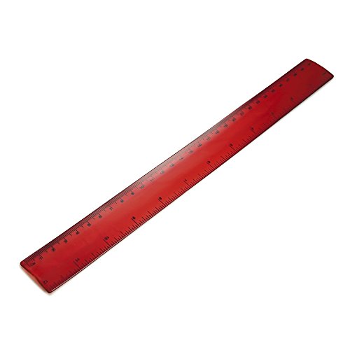 eBuyGB 1319225 - Regla de plástico flexible (30 cm), color rojo