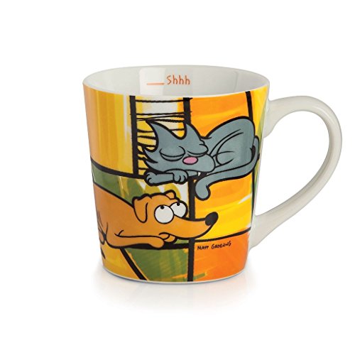 Egan PTS21/1G - Taza Jumbo, modelo Perro/Gato, Porcelana, Multicolor