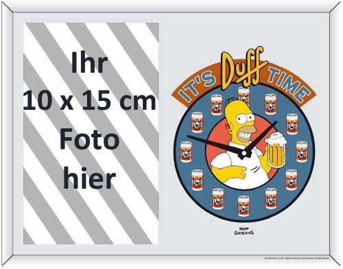 Empire 541970 Los Simpson - Reloj con Marco de Fotos de Espejo con diseño de Homer (22,8 x 17,8 cm)