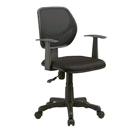 Ergo, Silla de Oficina Giratoria, Silla de Escritorio, Silla Despacho, Acabado en Negro, Medidas: 57 cm (Ancho) x 57 cm (Fondo) x 87-99 cm (Alto)