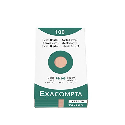 Exacompta Lined tarjeta, color naranja 75 x 125 mm