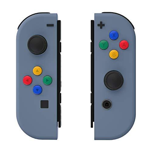 eXtremeRate Carcasa para JoyCons de Nintendo Switch Funda de Agarre Shell de Bricolaje Cubierta Tacto Suave con ABXY Drecctión Botones para Nintendo Switch No Incluye Carcasa de Consola(Gris Piedra)