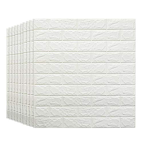 Fondo de Pantalla de la Pared del Fondo de la Sala de Estar del Dormitorio de los Paneles de Pared 3D del ladrillo Blanco para la decoración de la Pared y del palillo (Tamaño : 20 Pack)