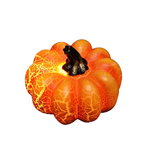 Fovor (2020 NUEVO) Decoración de Halloween, LED calabaza farol de resina, lámpara de calabaza de múltiples formas, accesorios para disfraces de Halloween