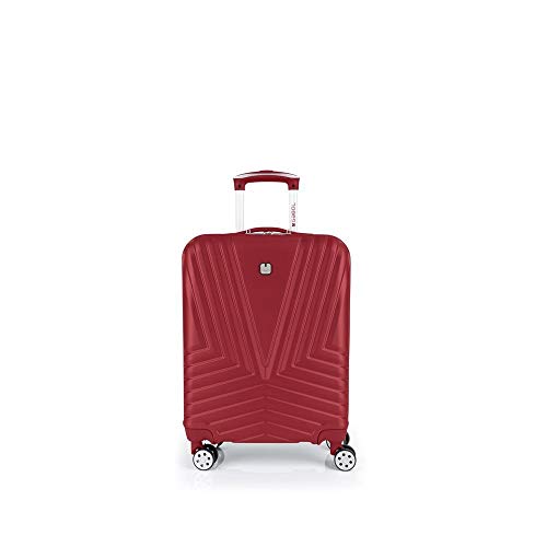 Gabol - Atlanta | Maleta de Cabina con Cargador USB Rigida de 40 x 55 x 20 cm con Capacidad para 34 L de Color Rojo