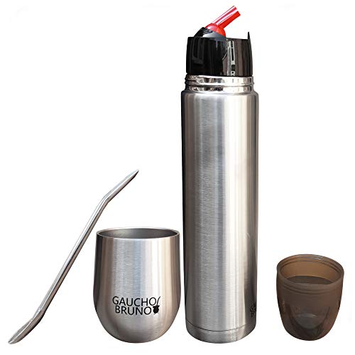 Gaucho Bruno – Starter Kit con Mate, Termo y Bombilla de Acero Inoxidable| Alta Calidad | Fácil de Limpiar