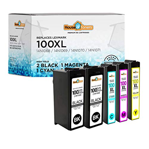 Generic cartuchos de tinta de repuesto 5 (2 x negro, 1 x cian, 1 x Magenta, 1 x amarillo) Compatible con Lexmark 100 X L Lexmark 105 X L Pack de 5