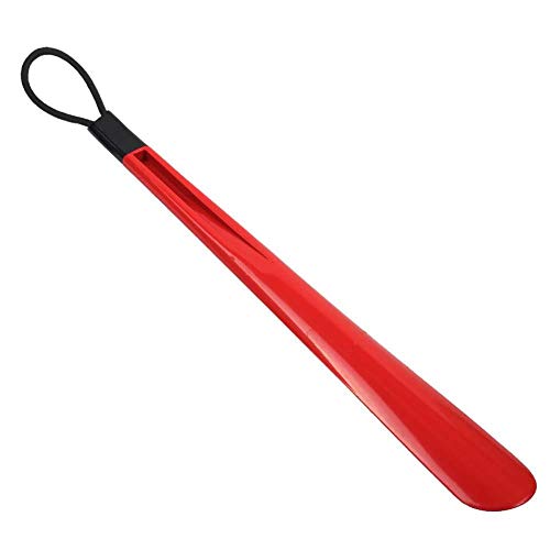 Générique Cuerno para zapatos, mango largo, de plástico flexible, 50 cm, práctico y fácil de usar (color azul, tamaño: 50 cm), Rojo (rojo), 50