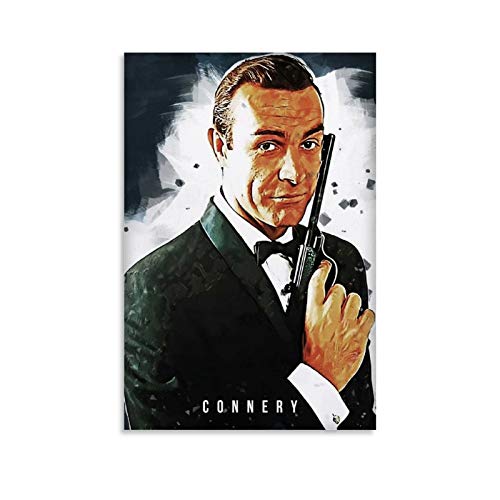 GHRF Póster decorativo de James Bond Sean Connery, lienzo decorativo para pared, para salón, dormitorio, 30 x 45 cm