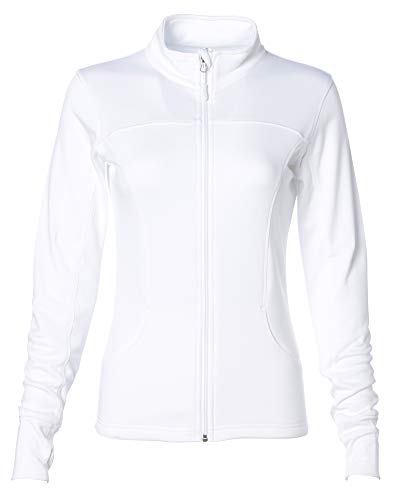 Global Blank - Chaqueta de Entrenamiento para Mujer (Ligera, con Cremallera) - Blanco - Large